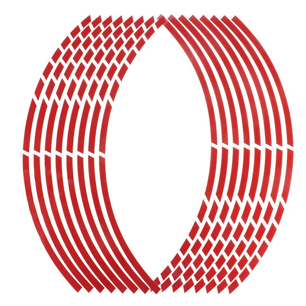 Reflective Wheel Rim Tape Sticker Strips for Motorcycle & Bike Wheel Rim Sticker Richie's red