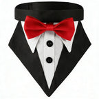 Formal Tuxedo Dog Bandana – Adjustable Necktie Scarf S/M/L Dog Bandana Necktie Richie's Red L