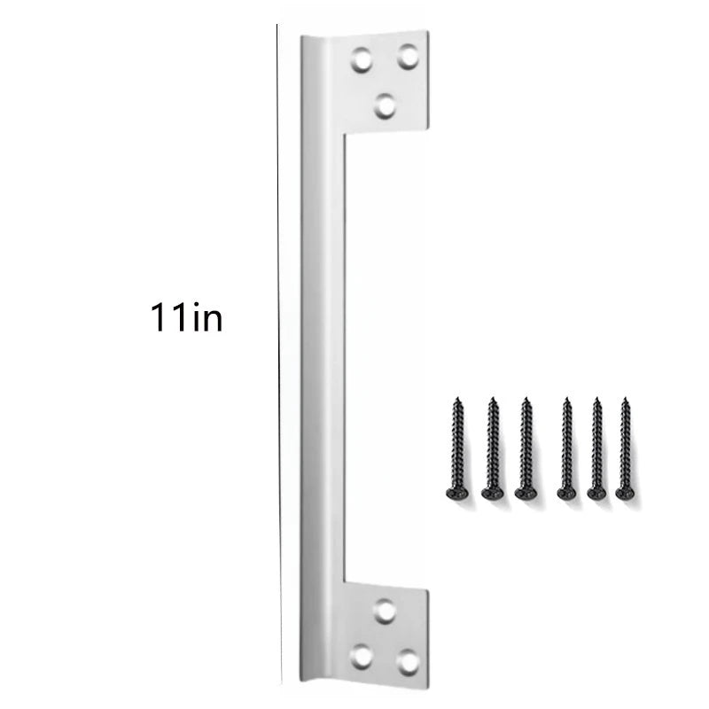Door Latch Guard Plate – Outswing Door Security Shield Door Security Guard Richie's silver 11in