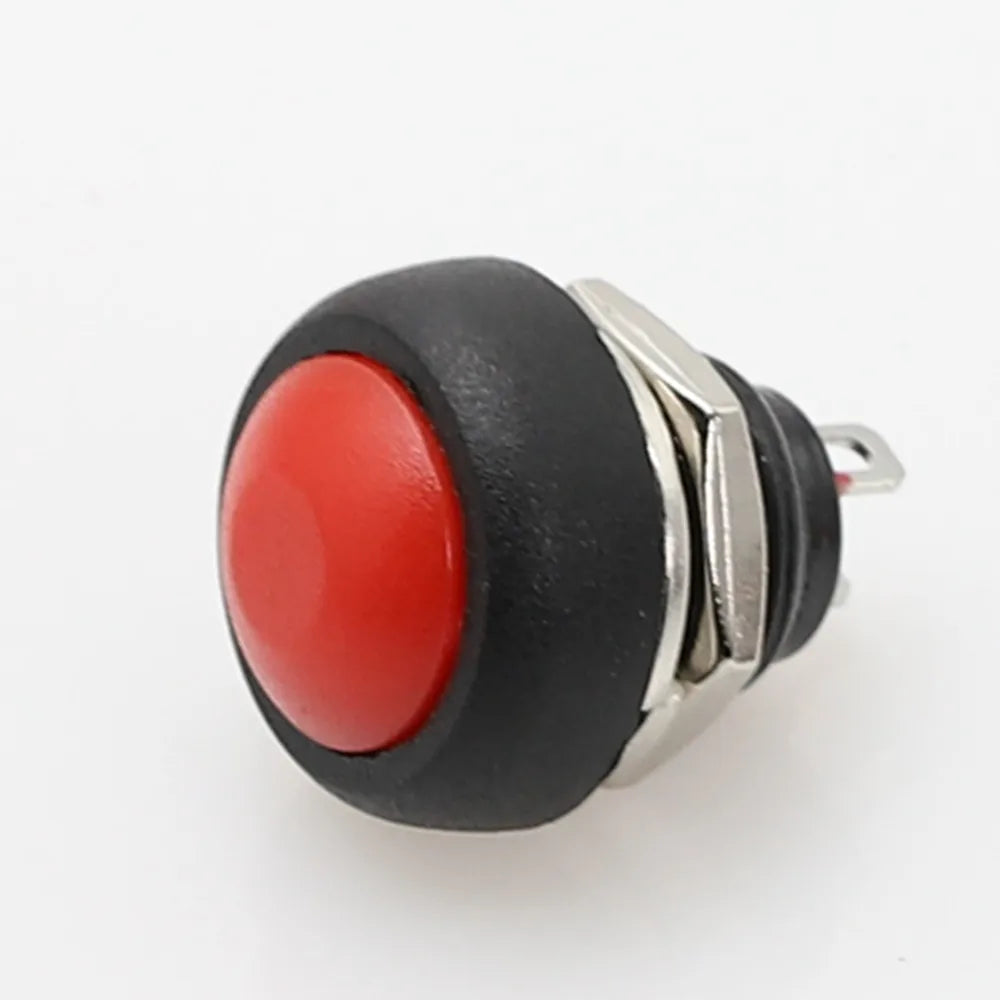 6Pcs PBS-33b 12mm Waterproof Momentary Push Button Switch 2-Pin Push Button Switch Richie's Red