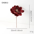22CM Glitter Poinsettia Artificial Christmas Flower Decoration Christmas Flower Decoration Richie's Red