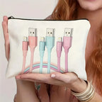 Canvas Cable Organizer Pouch Zipper Bag – Large Capacity Cable Organizer Pouch Richie's