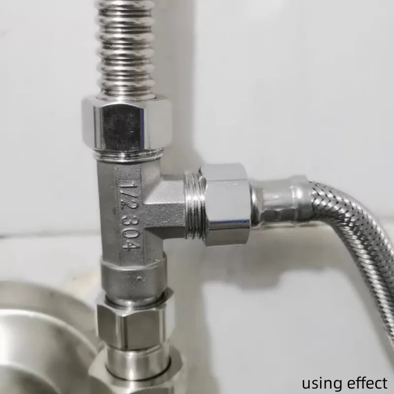 G1/2" Stainless Steel T-Valve Toilet Diverter for Bidet & Shower Plumbing Diverter Valve Richie's