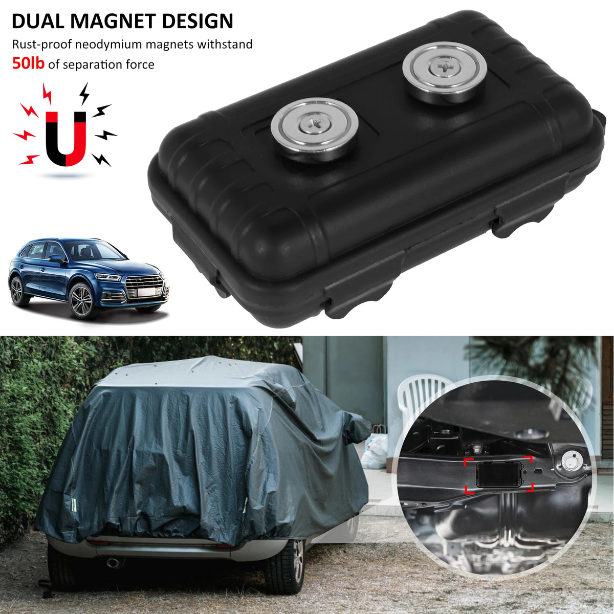 Magnetic Under-Car Key Hider Box – Waterproof & Rustproof Magnetic Key Hider Box Richie's