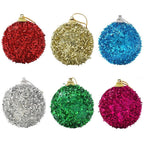 6-Pack 6cm Shiny Christmas Ball Ornaments – Red & Gold Glitter Christmas Tree Ornaments Richie's