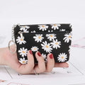Daisy Print Coin Purse with Zipper & Keychain – Women's Wallet Coin Purse Wallet Richie's black