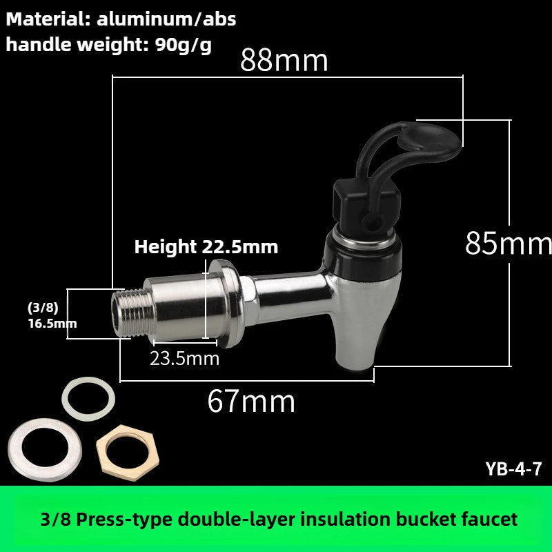 Thermal Insulation Bucket Press Faucet 3/8 & 1/2 Inch Beverage Bucket Faucet Richie's YC-4-7
