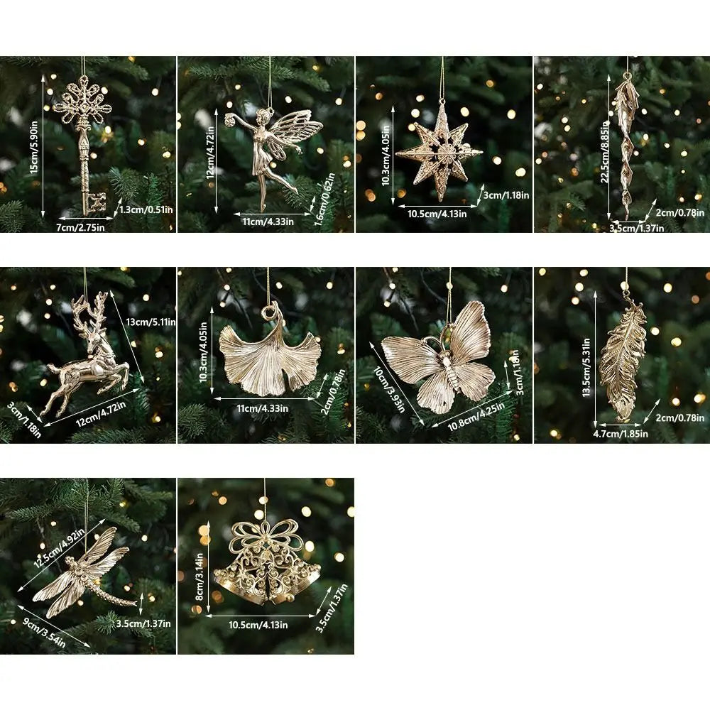 Gold Angel & Snowflake Christmas Tree Hanging Ornaments Christmas Ornaments Richie's