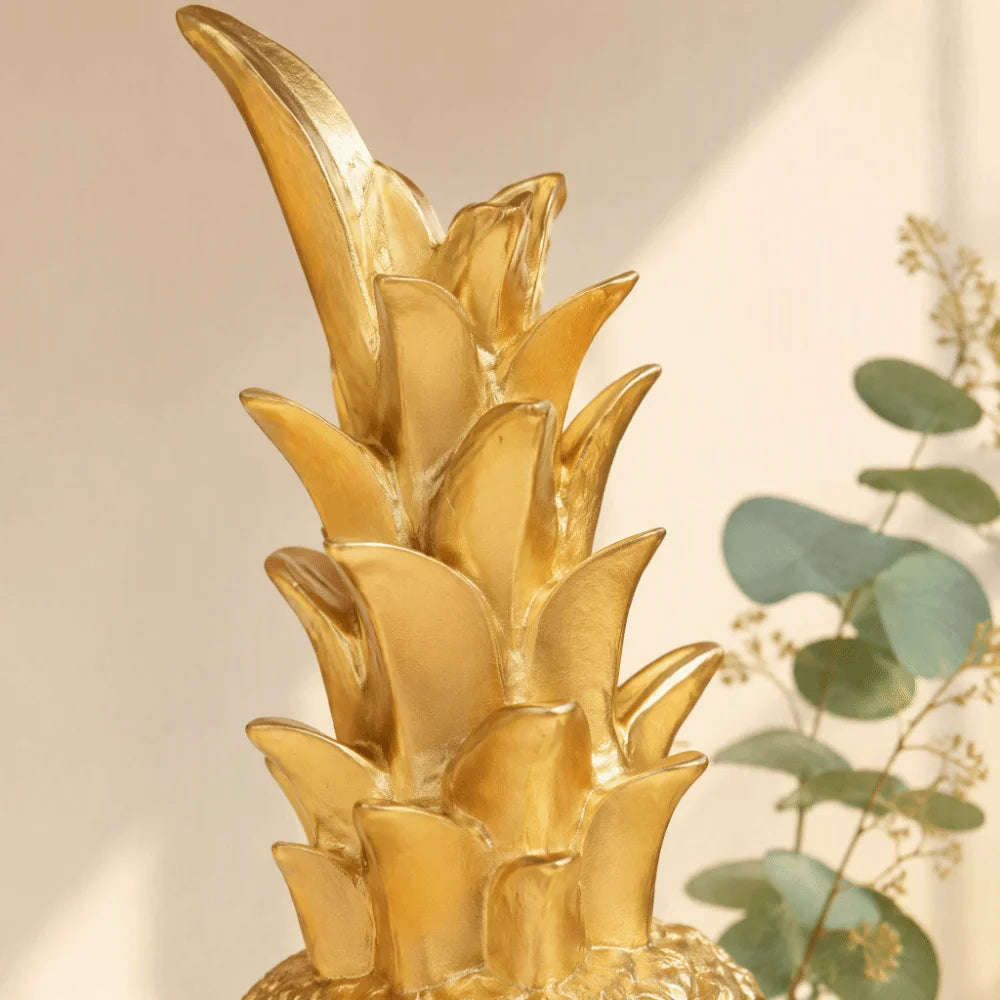 Gold Resin Pineapple Figurine – Large 9" Decorative Sculpture Decorative Figurine Richie's