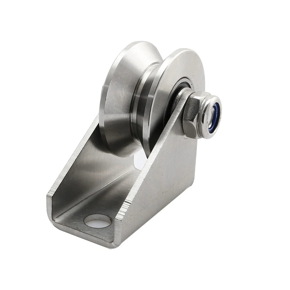 304 Stainless Steel V-Groove Sliding Wheel Roller Pulley Track Rail Sliding Wheel Pulley Richie's China Mainland 16mm U Type