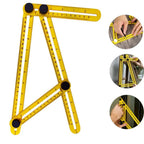 Foldable 4-Fold Multi-Angle Ruler Protractor Measuring Tool Angle Measuring Ruler Richie's yellow