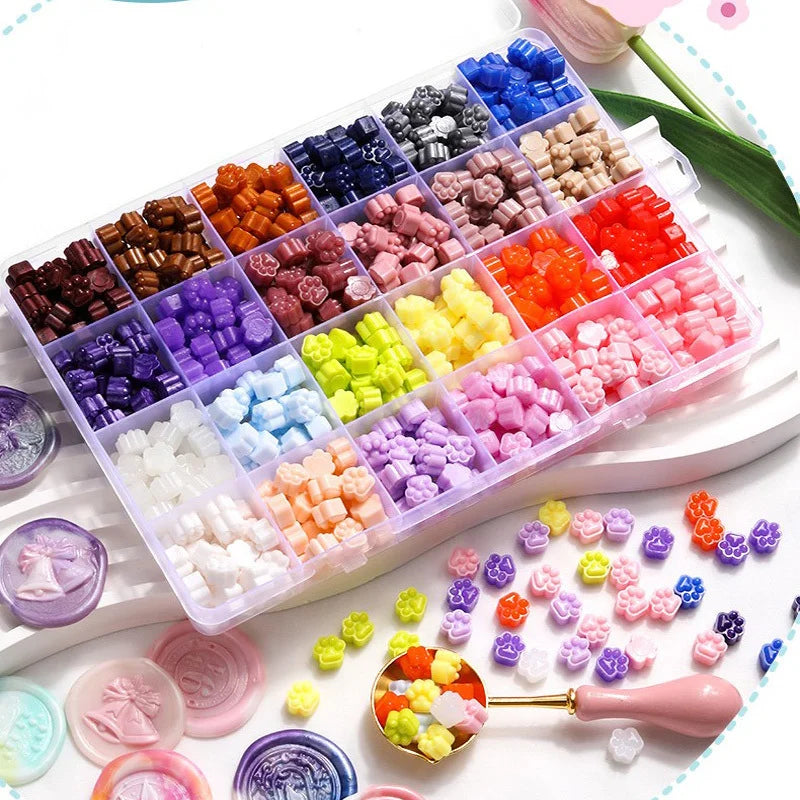 Multicolor Sealing Wax Beads – DIY Wedding Invitation Seals Sealing Wax Beads Richie's 24 Grid Cat Claw B