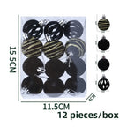 12pcs Foam Christmas Ball Ornaments 6cm Xmas Tree Pendants Christmas Tree Ornaments Richie's Black