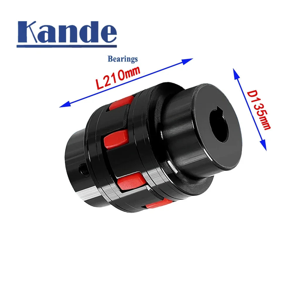 Kande GR65 XL8 D135L210 Flexible Jaw Spider Steel Shaft Coupler Flexible Shaft Coupler Richie's 22x24