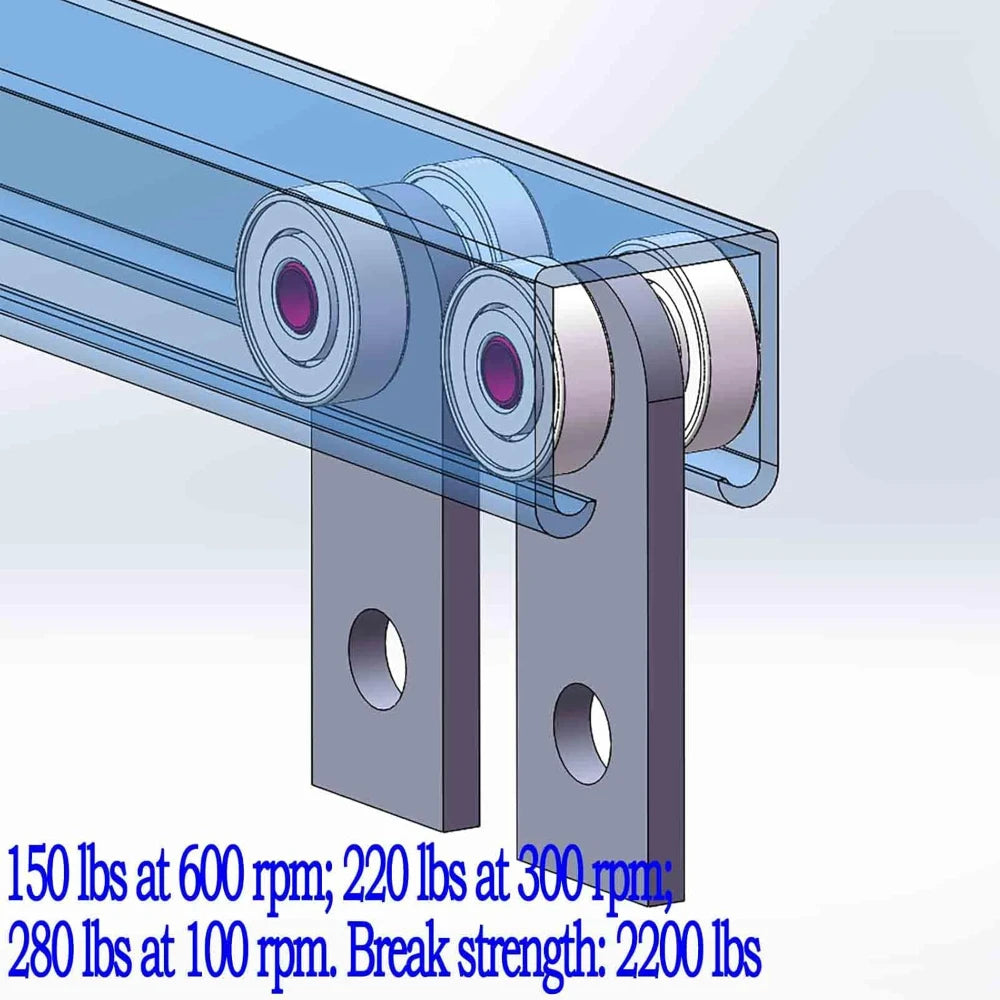 2-Wheel Trolley Assembly Rollers for 1-5/8" Strut Channel Strut Channel Trolley Richie's