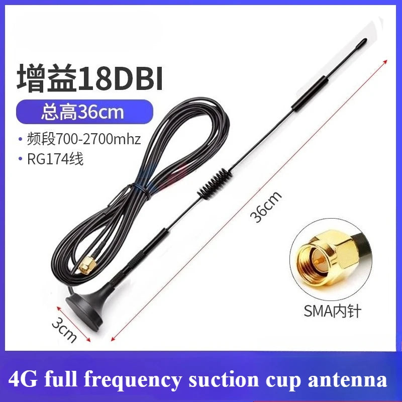 4G 5G Suction Cup Antenna GPRS GSM Router Module 3–40 dBi Cellular Signal Antenna Richie's 4G 18dBi 36CM 3M SMA internal needle