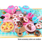 Girls' 25-Piece Afternoon Tea & Dessert Pretend Play Toy Set Kids Pretend Play Set Richie's