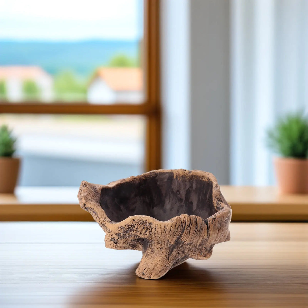 Vintage Cement Succulent Planter – Imitation Wood Bonsai Pot Cement Plant Pot Richie's