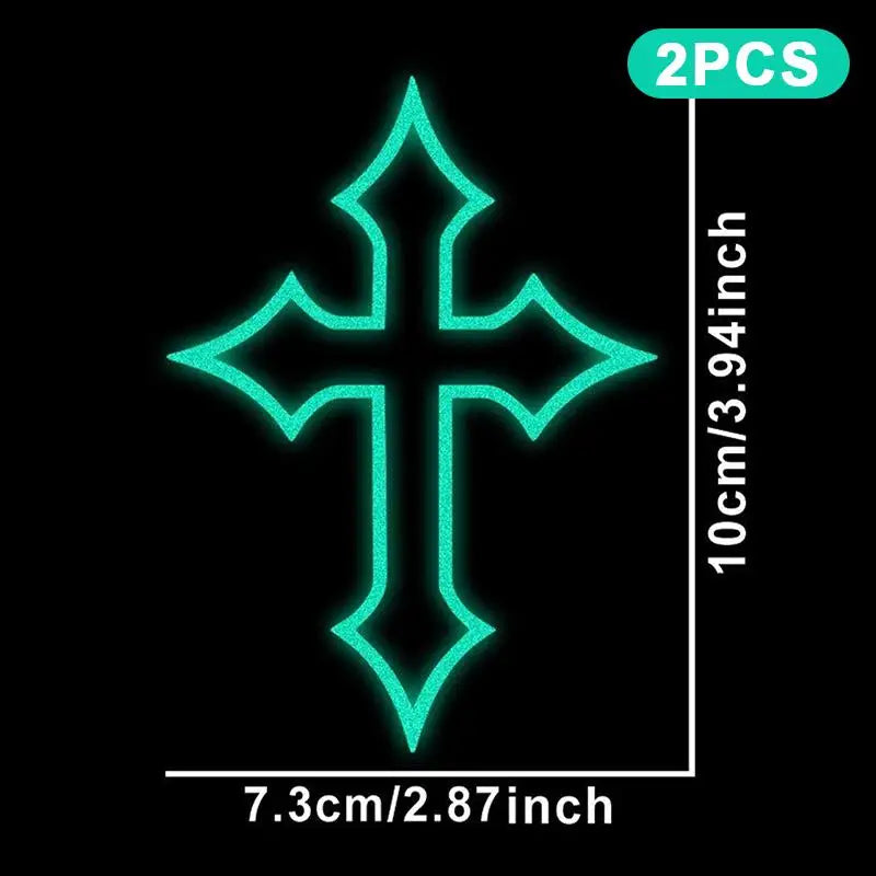 2Pcs Reflective Cross Stickers – Waterproof Night Visibility Decals Reflective Decal Stickers Richie's A2