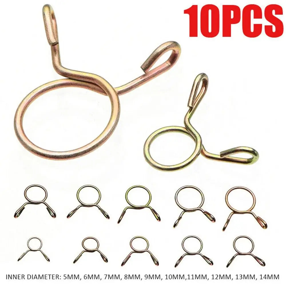 10Pcs Hose Clamp Kit 5–31mm Zinc Plated Spring Steel Pipe Clips Hose Clamp Kit Richie's
