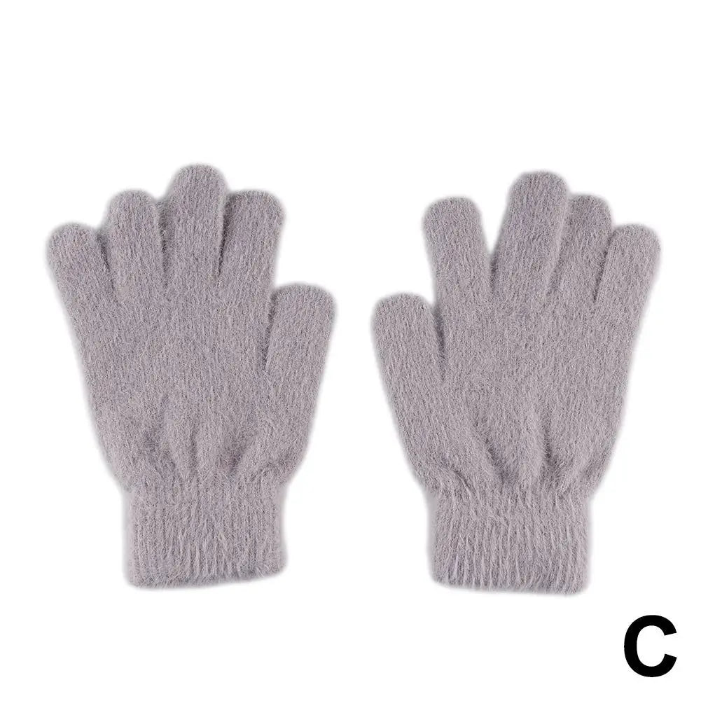 Women's Plush Velvet Winter Gloves – Warm Knit Cycling Mittens Winter Knit Gloves Richie's C