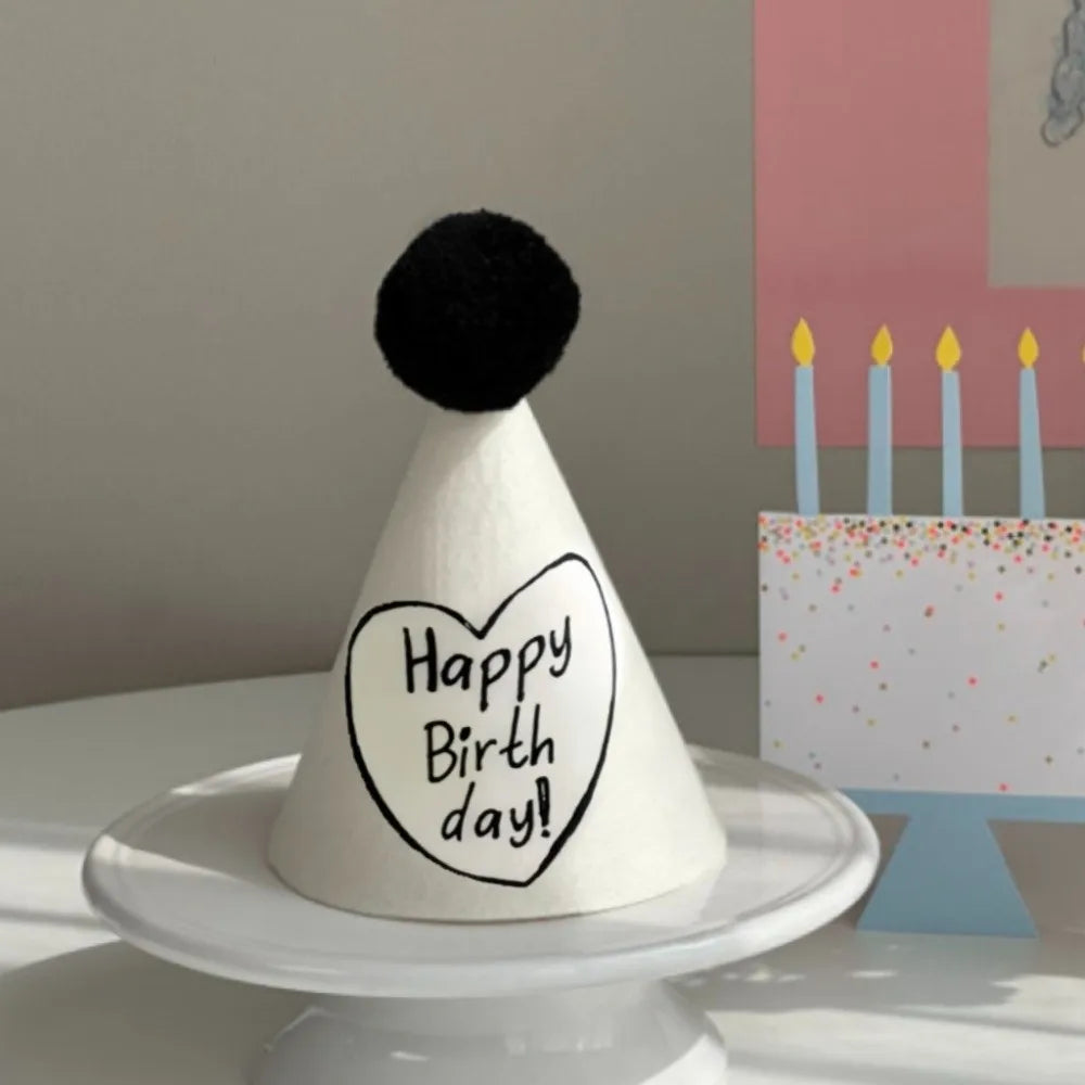 Hand-Drawn Graffiti Birthday Hat Non-Woven Party Princess Cap Party Hat Richie's White-3