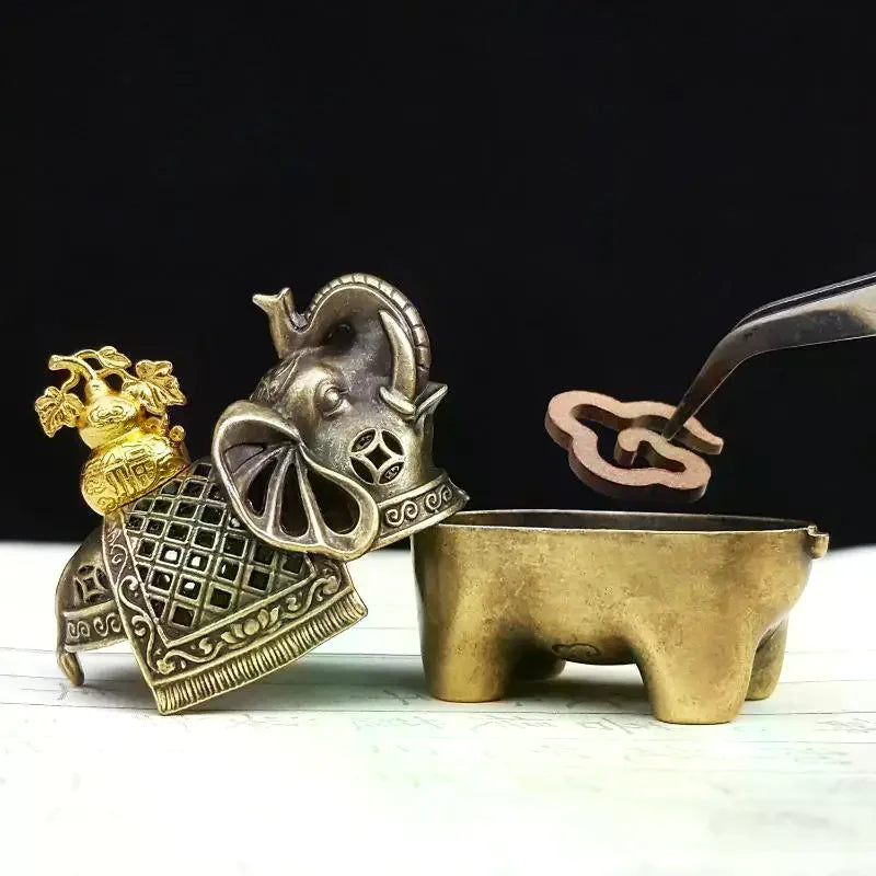Elephant Alloy Incense Burner – Hollow Vintage Aromatherapy Stove Incense Burner Richie's