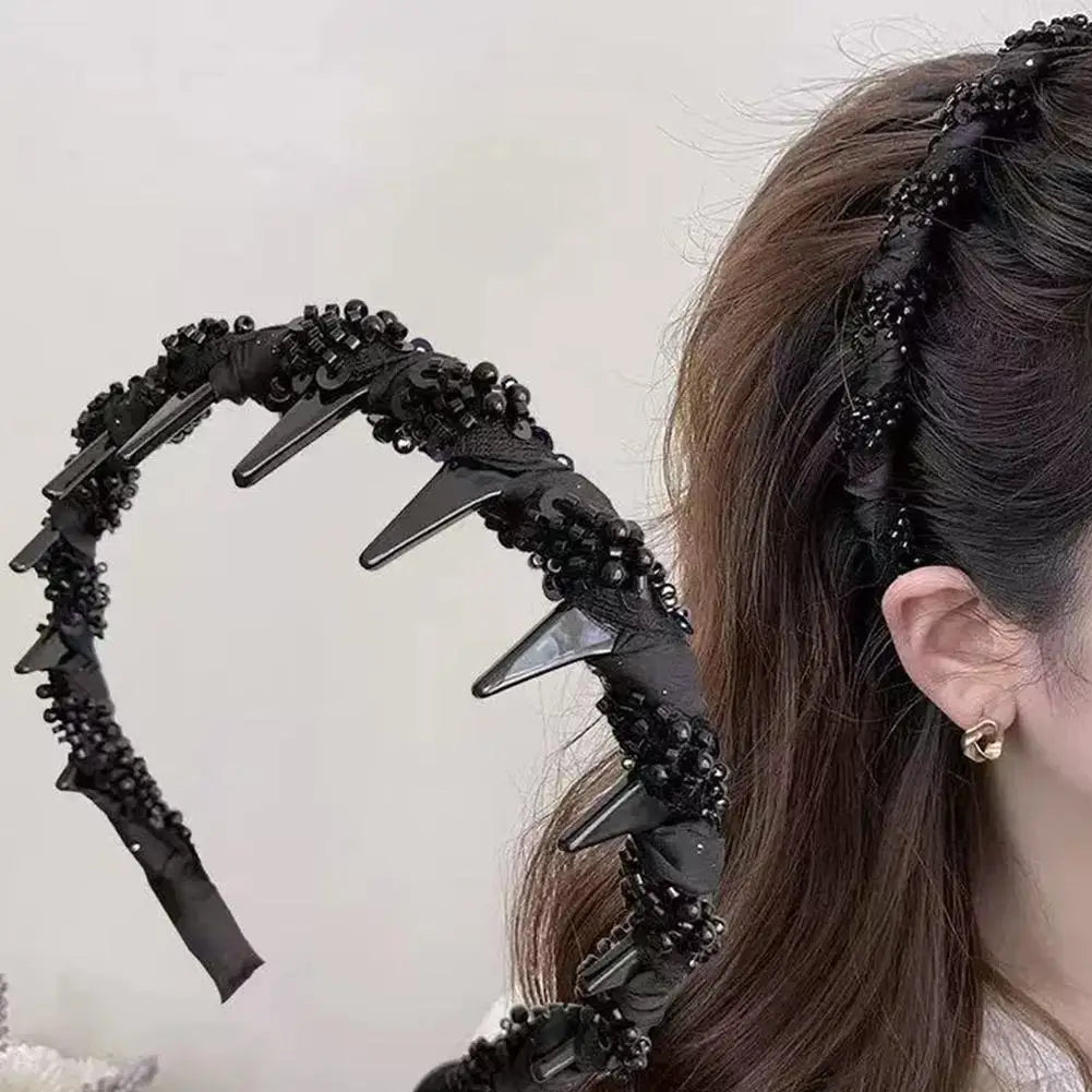 Vintage Pearl Rhinestone Headband – Elegant Bridal Hair Hoop Hair Headband Richie's