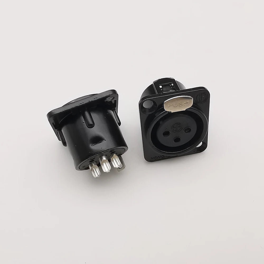 10Pcs 3-Pin XLR Male Female Connectors Black Metal Solder XLR Audio Connector Richie's