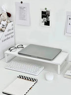 Wood Monitor Stand Riser with Metal Frame & Desk Organizer Monitor Stand Riser Richie's