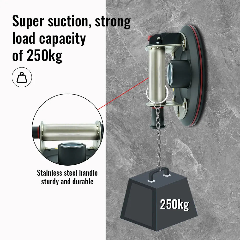 Heavy-Duty 250kg Vacuum Suction Cup – Steel Handle for Glass & Tile Vacuum Suction Lifter Richie's