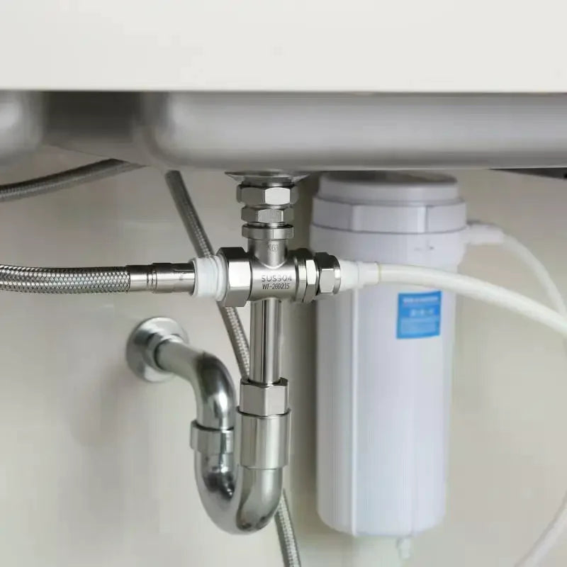 RO Feed Water Adapter 1/2 to 1/4 3/8 with Shut-Off Ball Valve Water Filter Adapter Richie's