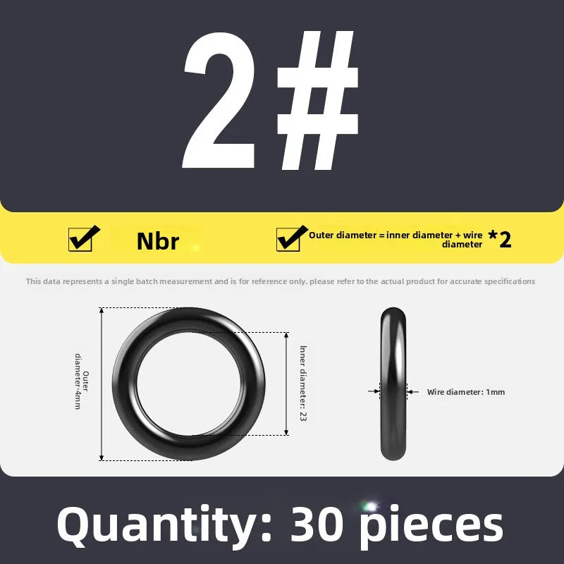 Kande Nitrile O-Ring Set 20-30pcs 1.4-26.5mm Oil Seal Gasket Rubber O-Ring Set Richie's 2x1 30pcs