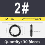 Kande Nitrile O-Ring Set 20-30pcs 1.4-26.5mm Oil Seal Gasket Rubber O-Ring Set Richie's 2x1 30pcs