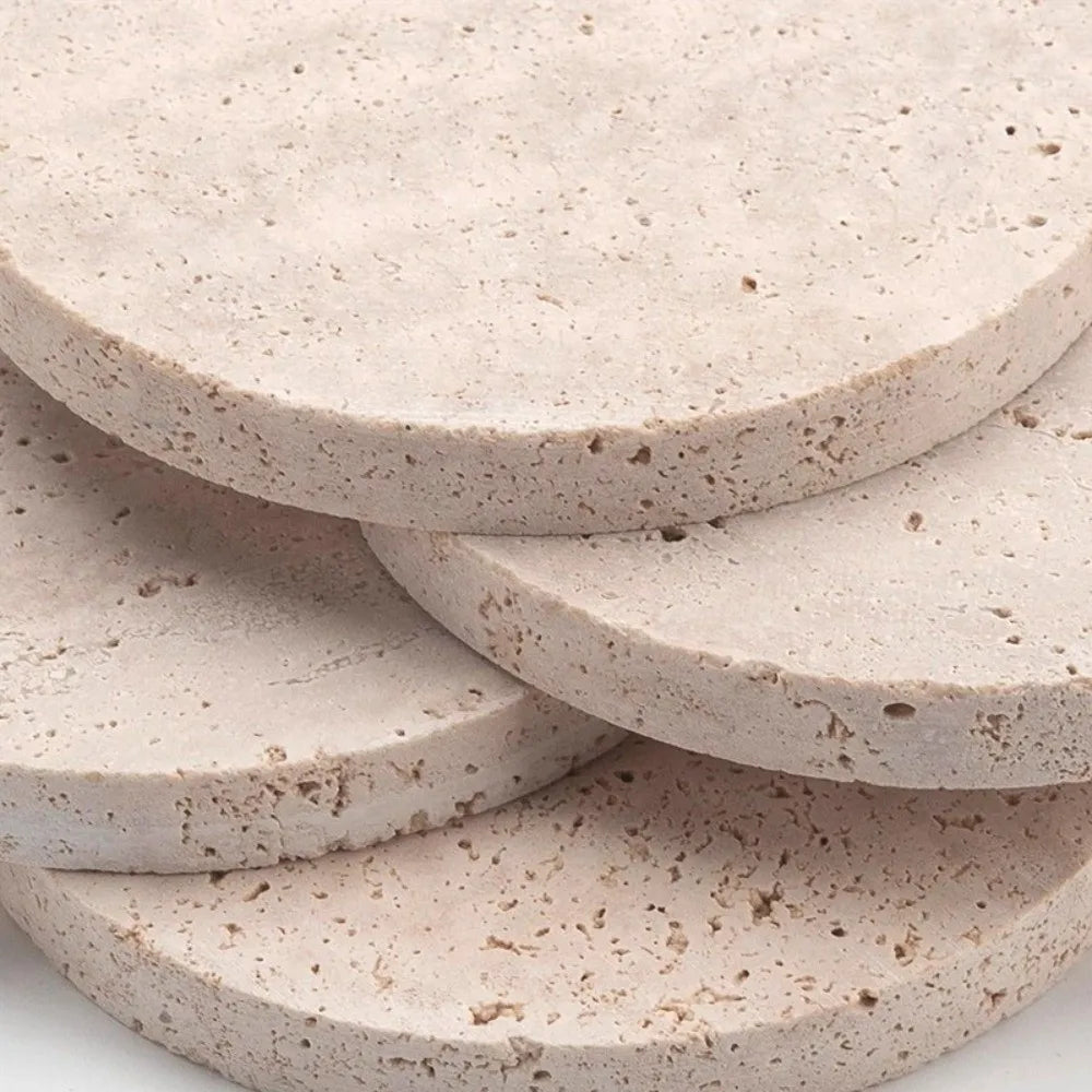 Natural Marble Coasters – Heat Resistant Non-Slip Travertine Set Marble Coasters Set Richie's