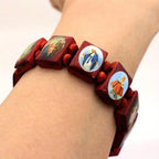 Wood Prayer Bead Bracelet – Religious Icon Drip Oil Finish Prayer Bead Bracelet Richie's