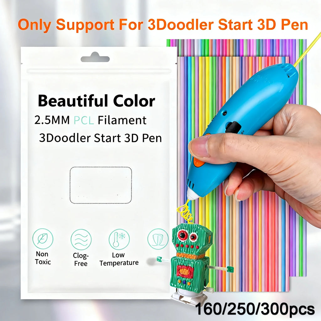 3D Pen PCL Filament Refills – 25/30/32 Colors, 2.5mm 3D Pen Filament Richie's
