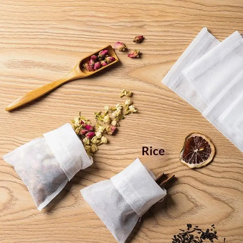 100 Pcs Drawstring Tea Bags – Disposable Empty Filter Pouches Tea Filter Bags Richie's