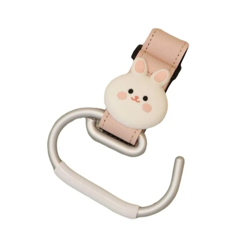 Bear Design Stroller Hook Non-Slip Carabiner Clip – Leather & Alloy Stroller Hook Clip Richie's Pink