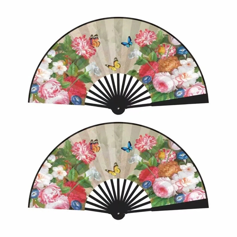 Chinese Silk Folding Fan – Handmade Floral Dance & Décor Fan Decorative Folding Fan Richie's