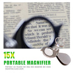 10X/15X Folding Key Chain Magnifier Loupe – Pocket Mini Tool Folding Magnifier Loupe Richie's