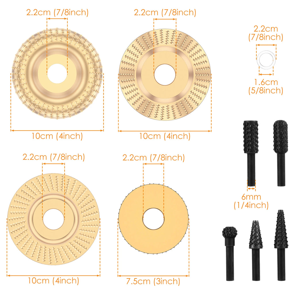 Wood Carving Disc Set – Angle Grinder Grinding Wheel & Burr Rasp Wood Carving Disc Set Richie's