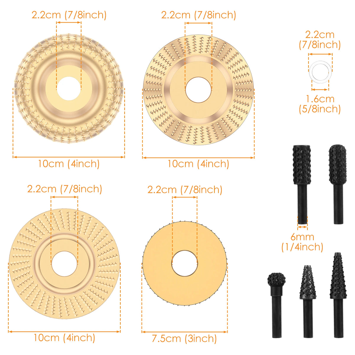 Wood Carving Disc Set – Angle Grinder Grinding Wheel & Burr Rasp Wood Carving Disc Set Richie's