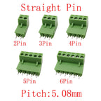 2EDG PCB Screw Terminal Block 5.08mm 2–6 Pin Connectors 5/10 Pairs PCB Terminal Connector Richie's Straight Pin 6Pin 10Pairs