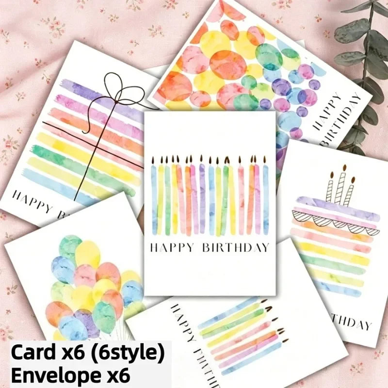 12 Watercolor Birthday Cards with Envelopes | Premium Paper Greeting Card Set Richie's