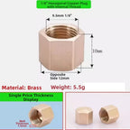 Brass BSP Threaded Pipe End Cap Plug – Hex Head Blind Stopper Pipe Fitting Plug Richie's Hex Plug 1I8