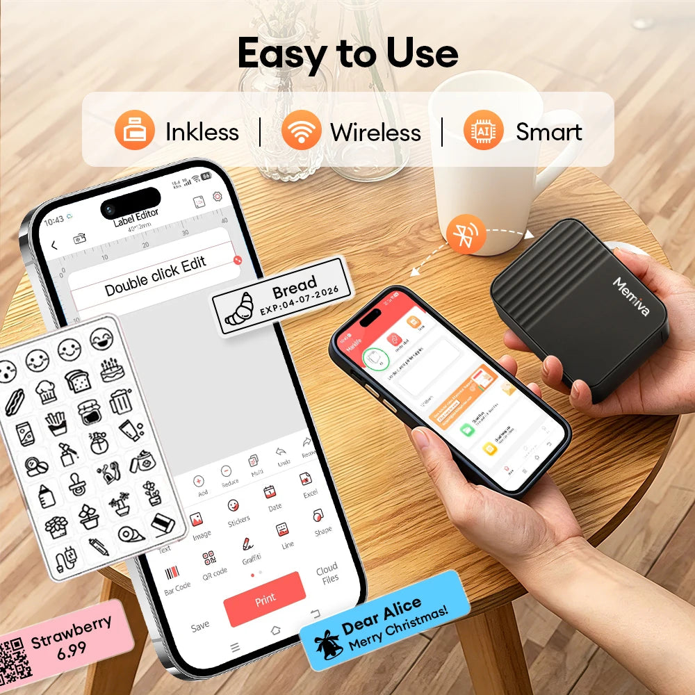 Memiva A1 Mini Bluetooth Thermal Label Printer – Inkless Thermal Label Printer Richie's