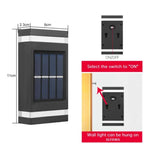 6 LED Solar Wall Light Outdoor IP65 Waterproof Garden Lamp Solar Wall Light Richie's
