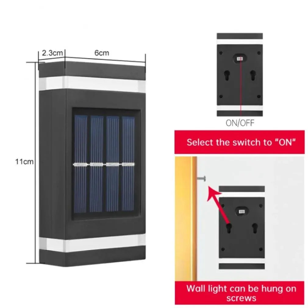 6 LED Solar Wall Light Outdoor IP65 Waterproof Garden Lamp Solar Wall Light Richie's