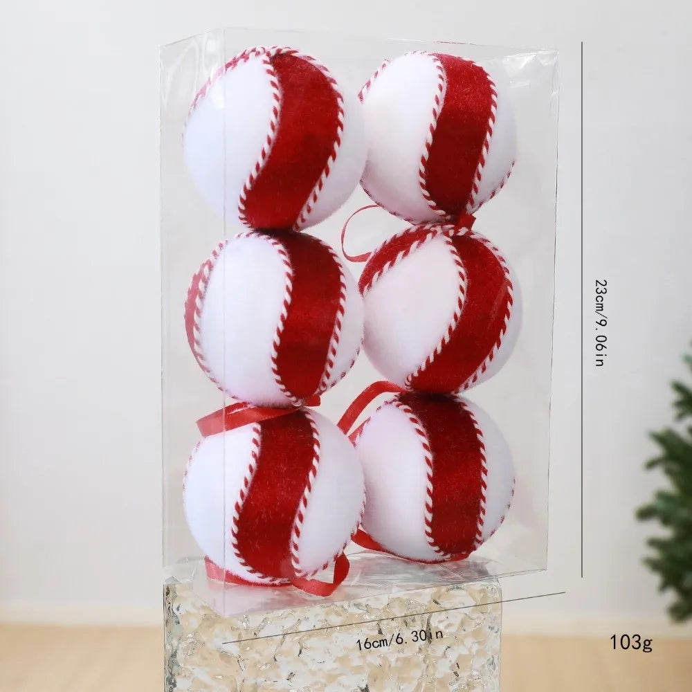 8CM Glitter Christmas Ball Ornaments Set of 6 – Foam Candy Spheres Christmas Ball Ornaments Richie's 1.5cm 05